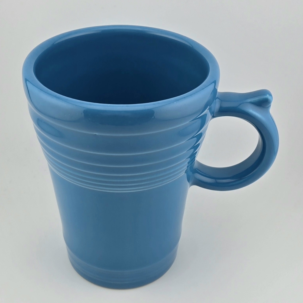 Fiesta Peacock Blue 18oz Latte Mug With Thumb Rest Retired Homer Laughlin